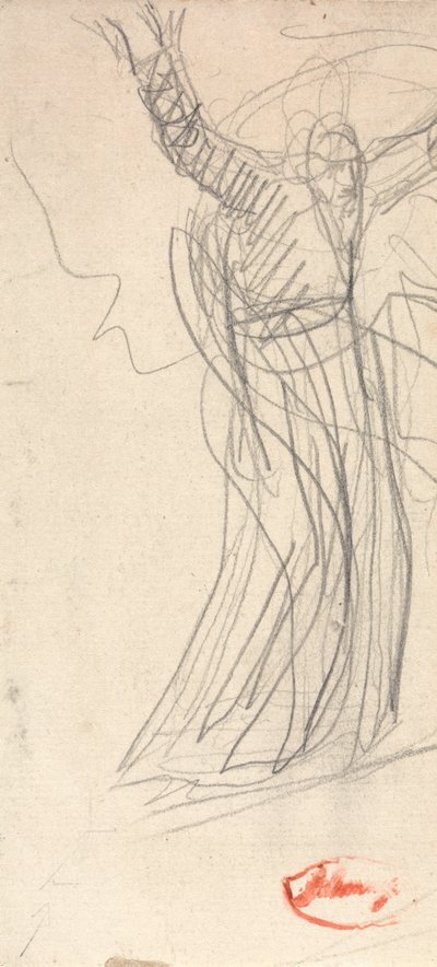 Stående figur med oprejste arme af George Romney